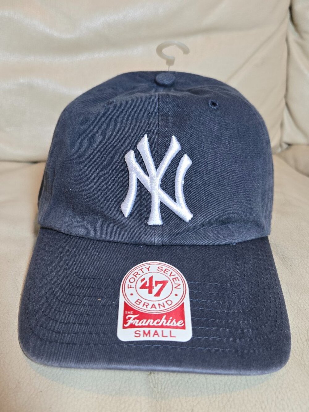 Unisex Cotton New York Yankees '47 Brand Navy Blue Fitted Franchise Hat Size Sma